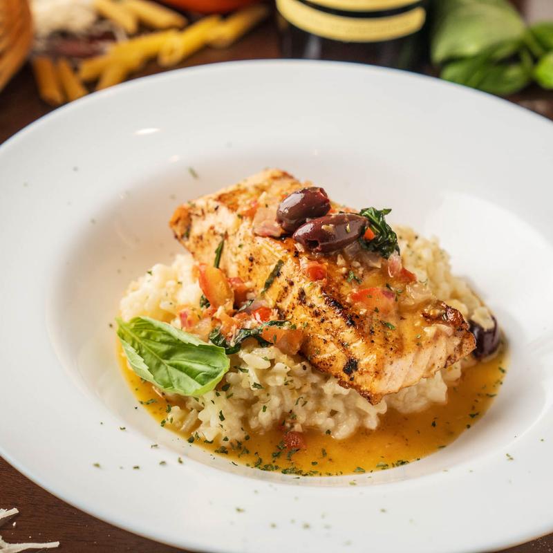 A grilled fish meal